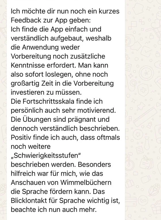 Feedback einer Mutter